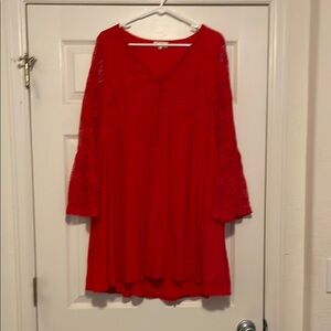 Elegant Red Lace Dress